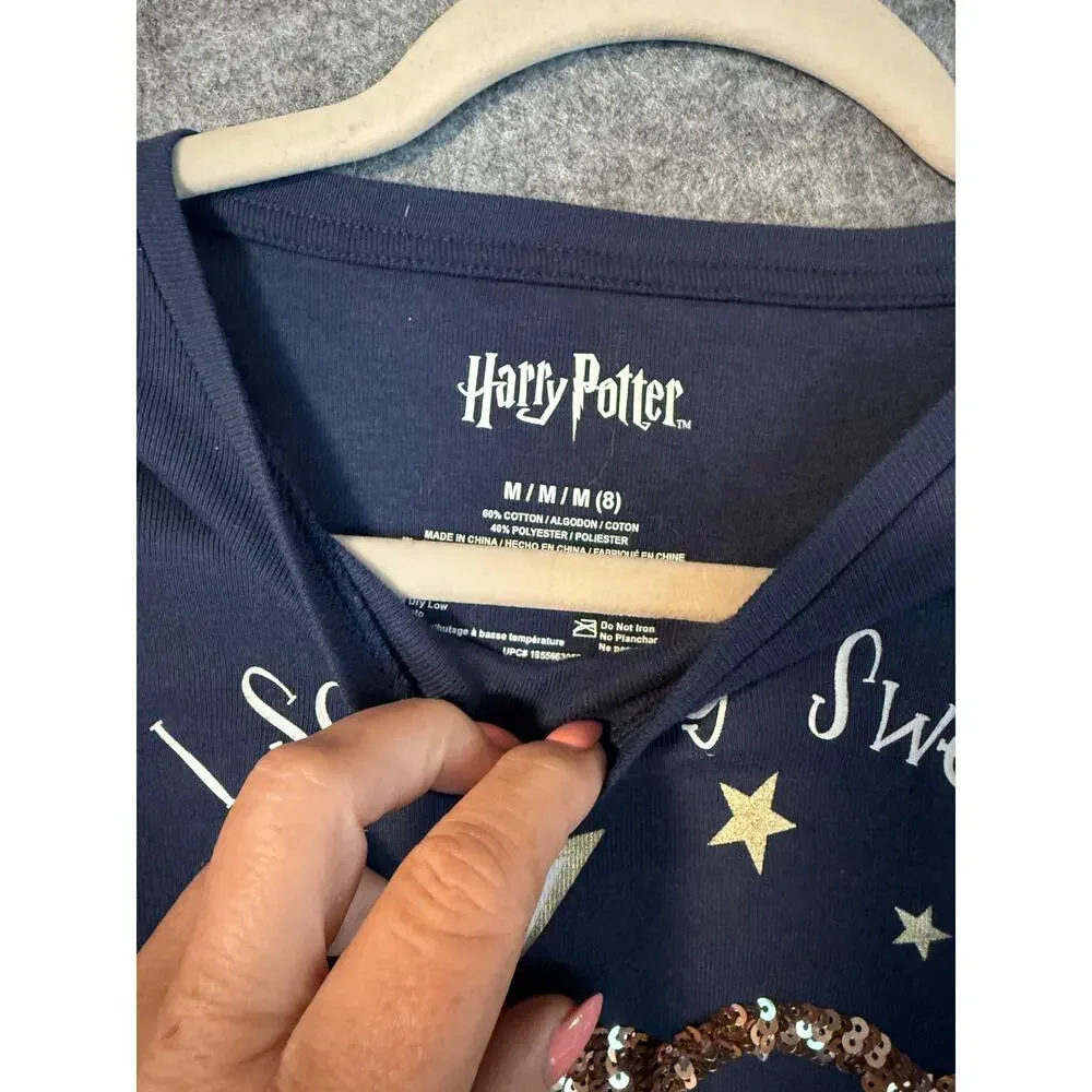 Harry Potter Girls Glitter Long Sleeved Shirt Up to No Good 8 - Picture 2 of 4